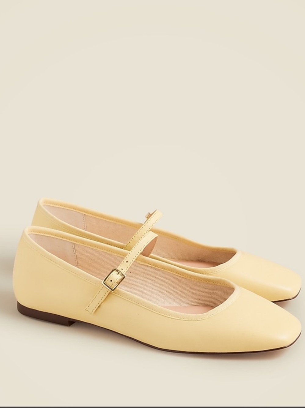 J. Crew Yellow Mary Jane Leather Flats